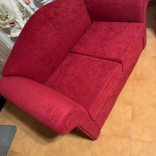 Living room sofa set like new with 2 sofas, armchair and table