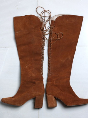 Μπότες Zara Basic Collection καφέ σουέντ μεταχειρισμένες, νούμερο 38