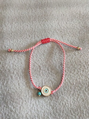 Martaki Mataki new, cotton bracelet with metal eye motif