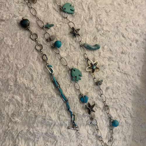 Stainless Steel Jewelry Set like new with summer details
