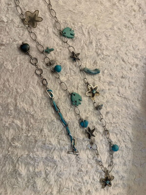 Stainless Steel Jewelry Set like new with summer details