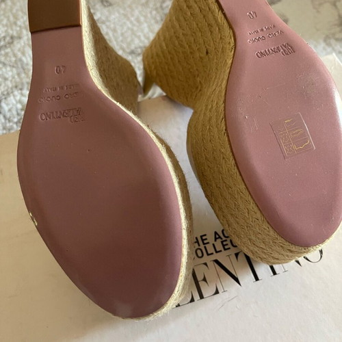 Red Valentino platforms new, leather patent beige, size 40