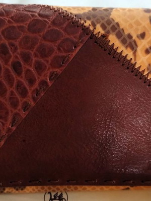 B.CAVALLI Crocodile Pattern Leather Wallet New Brown