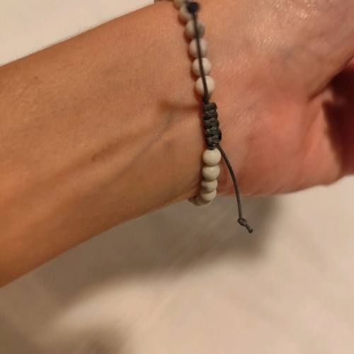 Macrame bracelet with eye new, white