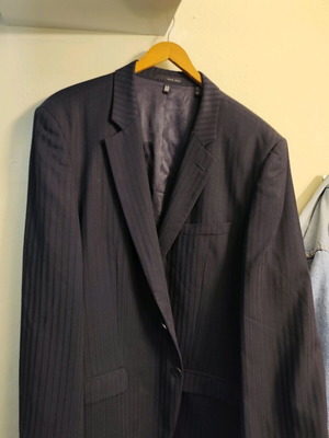 Blue check suit Zara L like new