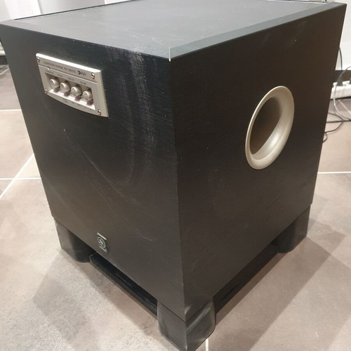 Quad floor speakers set 5 pieces and subwoofer 80w like new, pianoblack