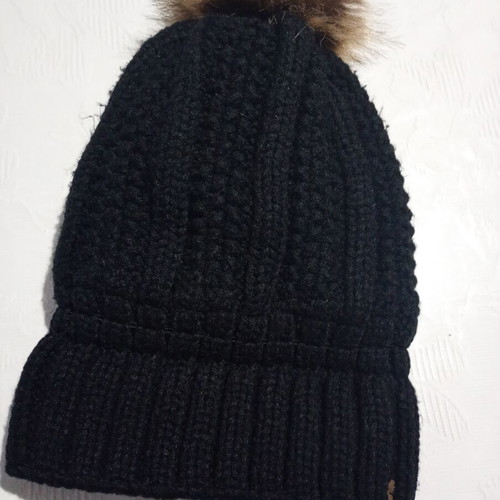Knit hat like new, warm, black and brown, size M