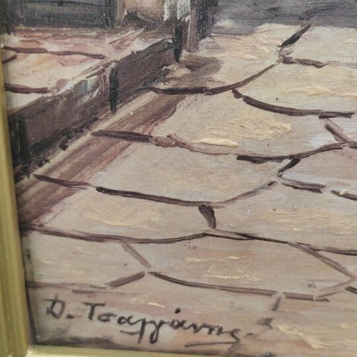 Oil painting Dimitris Tsalganis used, 42x33 cm