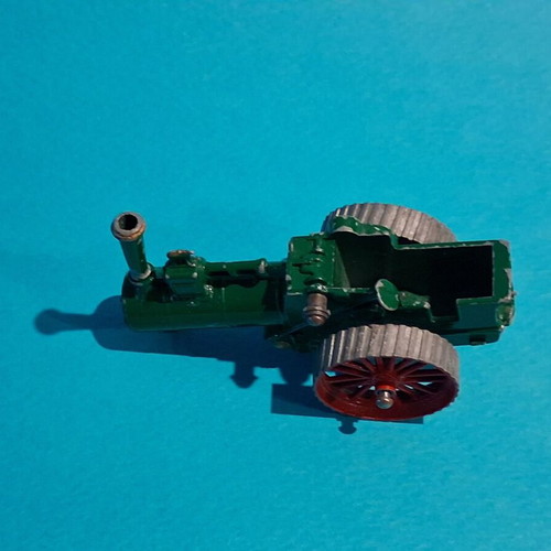 Steam train wagon used without front wheel
