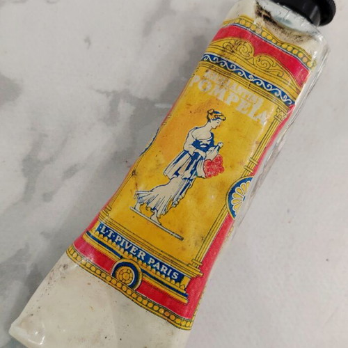 Vintage L.T. Piver French Hair Brilliantine Tube used, 1950s