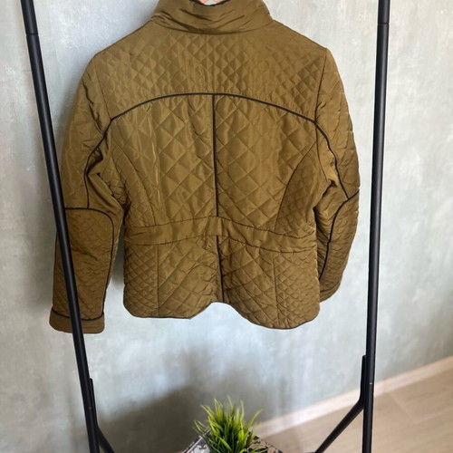 H&M green thin jacket like new with golden zipper, size 44