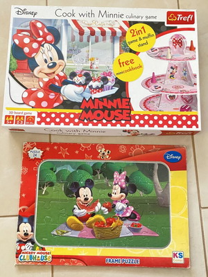 Disney Cook with Minnie 2 in 1 board game like new with puzzle gift