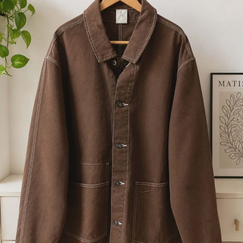 Nike Life Men’s Chore Coat casual jacket new, size Large, brown