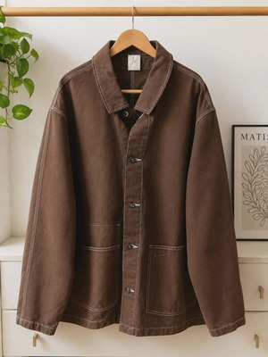 Nike Life Men’s Chore Coat casual jacket new, size Large, brown