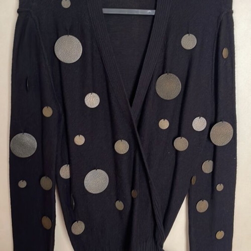 Sonia Rykiel black cardigan with sewn details like new, size M