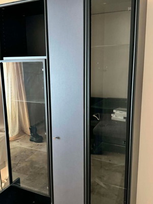 Bookcase with glass doors used, 195 x 94 x 62 cm