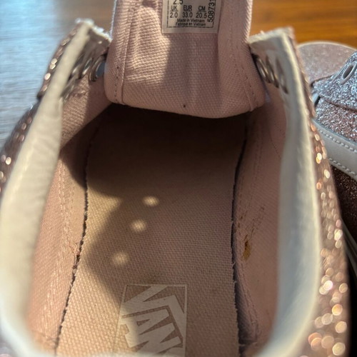 Vans athletic shoes used, size 33, without laces, multicolor gold