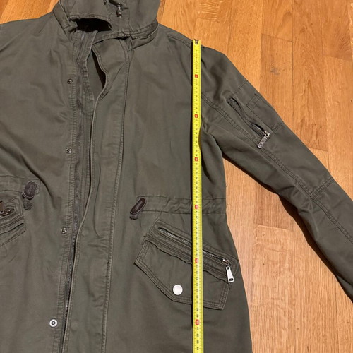 Americanino fall jacket with hood, like new, khaki color, size L