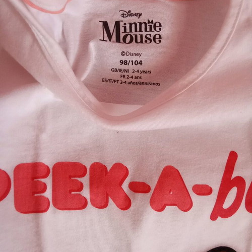 Minnie Disney blouse like new for ages 2-4, white and pink