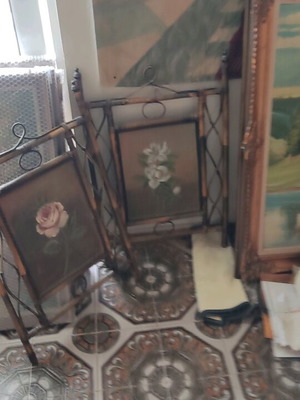 Paintings used, set of 2, wood possibly bamboo