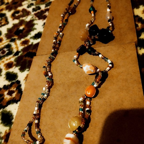 Necklace used, black and silver pendant
