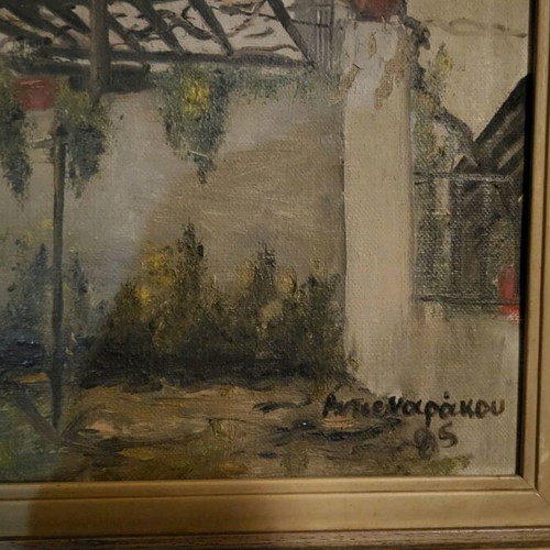 Antonarakou 85 oil painting used, wooden frame