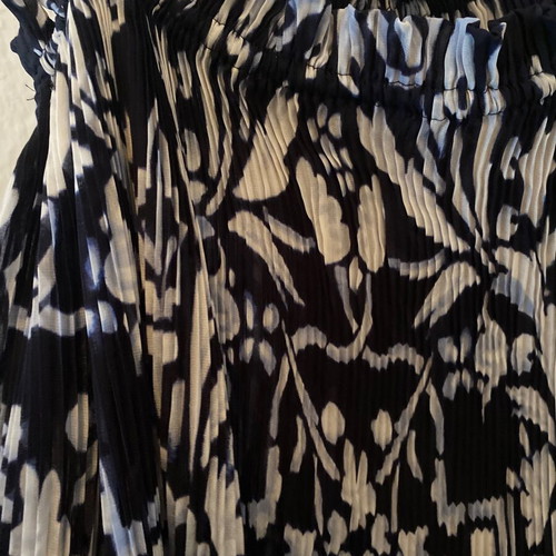 H&M blouse used, blue pleated with straps, XS