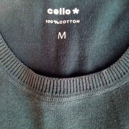 Celio men's sweater used, 100% cotton, size M, blue-green