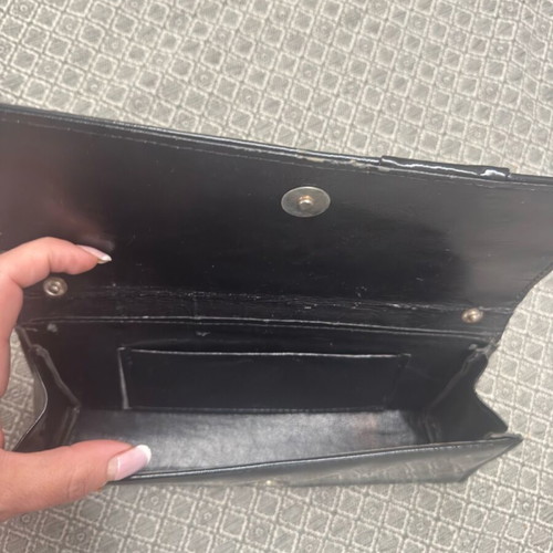 Women's bag used, black patent leather handbag