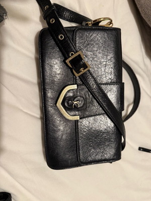 Guess crossbody bag used, leather, black