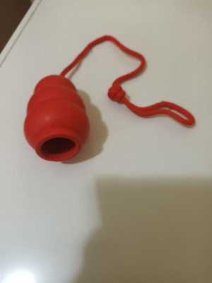 Dog chew toy new, medium size with filling hole and rope