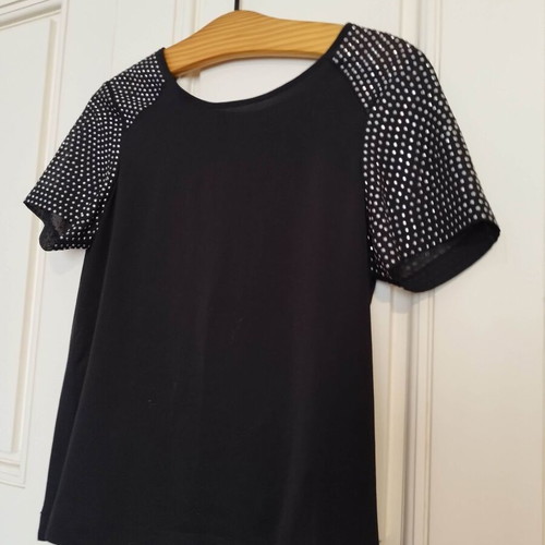 Silvian Heach black blouse with metal studs S like new