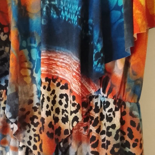 Long dress with animal print, Greek manufacture