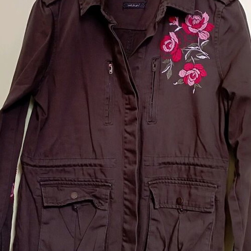 Clockhouse khaki jacket medium like new with waist drawstring
