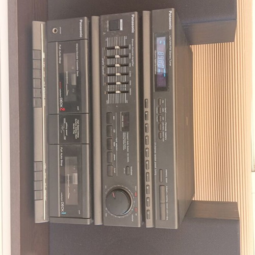 Panasonic vintage sound system used with dual cassette and radio