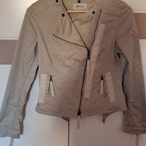 Rococo women's jacket like new beige cream with hood XS