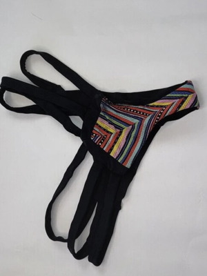 Med women's swimwear bottom black multicolor used, medium size