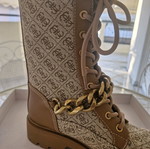 Guess ankle boots size 37 new with chain, beige and brown