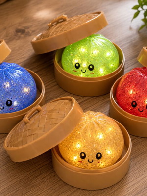 Squishy dumpling with light, new, random color, 1 piece