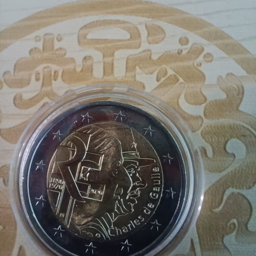 France 2 euro 2020 De Gaulle coin new, in capsule