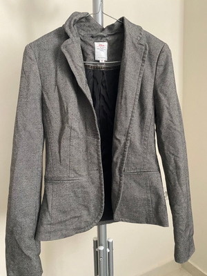 S.Oliver Grey Melange Tailored Blazer XS Like New
