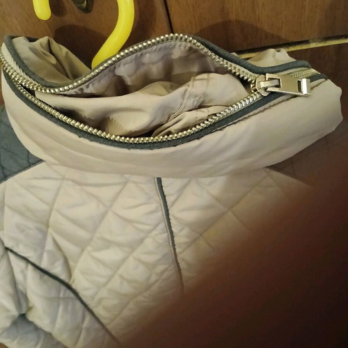 Beige autumn jacket like new with black details