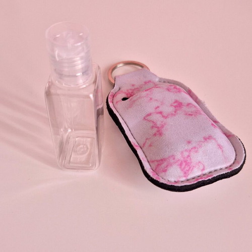 Keychain hand sanitizer holder white-pink unused