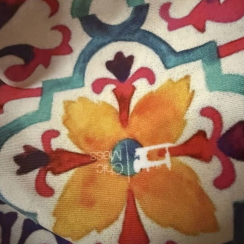 Chic Mess mini skirt like new, broken white with orange floral tribal print