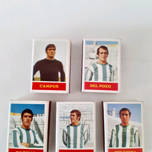 Matchboxes with Real Betis footballers from the 70s like new