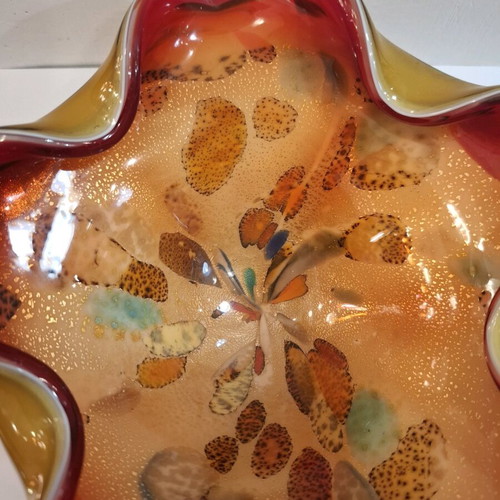 Vintage χειροποίητο μπολ Murano Art Glass Tutti Frutti μεταχειρισμένο