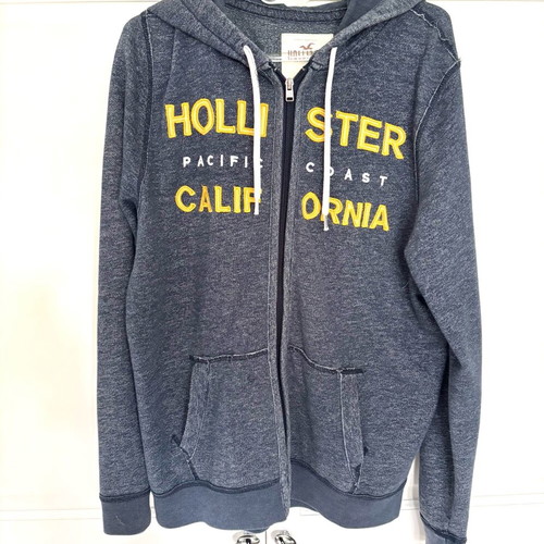 Hollister hoodie jacket blue like new, size L