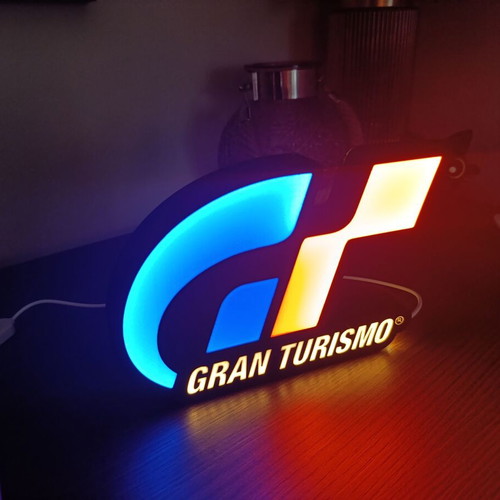 Gran Turismo Logo Light Box new, 3D printed LED lamp
