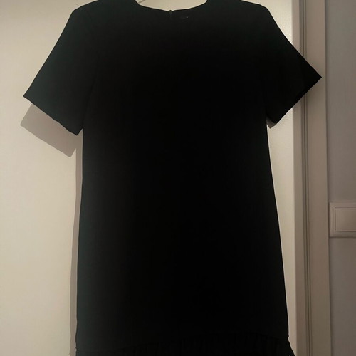 Zara dress with fringes at hem like new, black XS