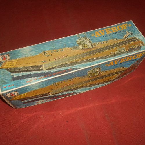 Mister P Mitroplast Averof battery-operated aircraft carrier toy 1970